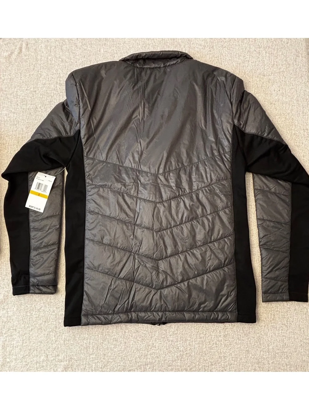 Spyder Men’s Lightweight Hybrid Full-Zip Jacket Gray/Black Size Small